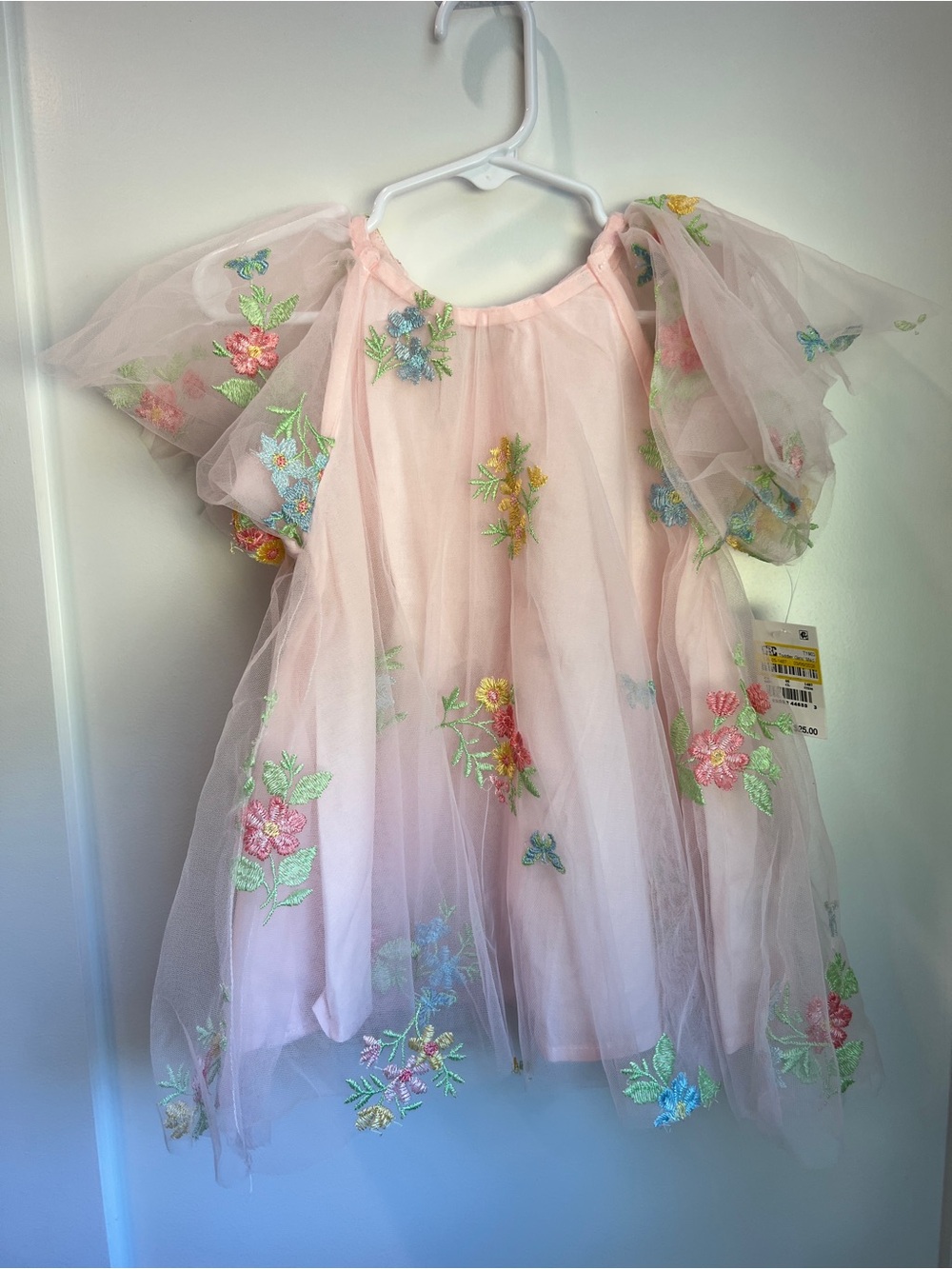 Audrey Camille 12M Pink Embroidered Floral Tulle Party Dress NWT